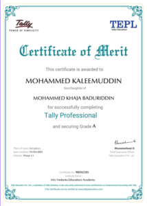 Tally certification1